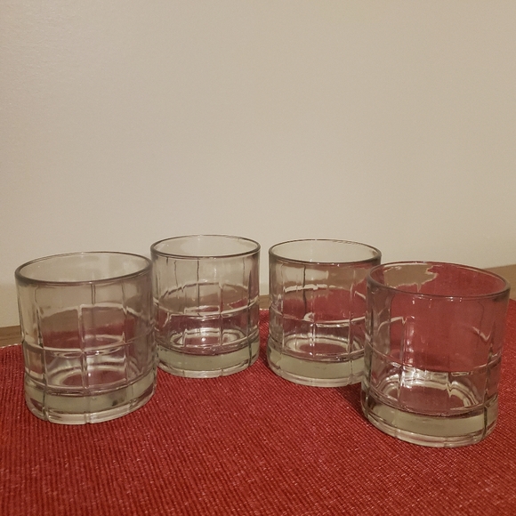 Anchor Hocking Other - Vintage Anchor Hocking Tartan Clear Manchester 8oz Low Ball Glasses Set of 4